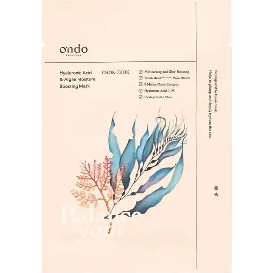 Ondo Beauty 36.5 Mascarilla de Ácido Hialurónico y Algas Hidratante