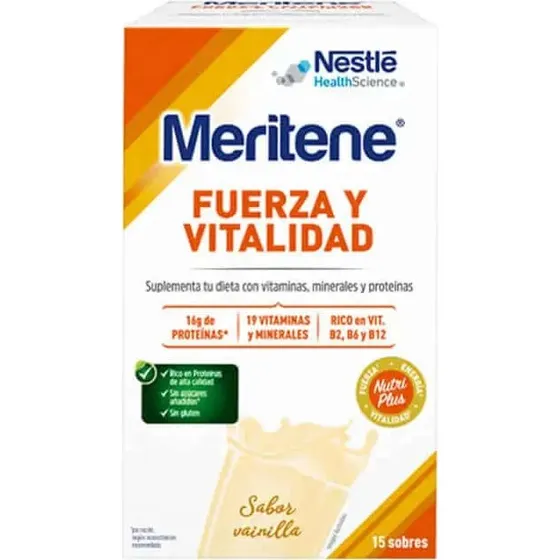Meritene Fuerza y Vitalidad Vainilla, 15 sobres