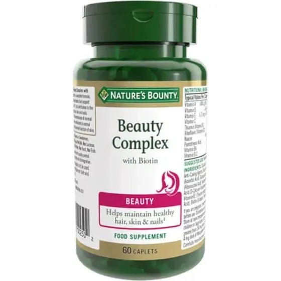 Nature's Bounty Beauty Complex con Biotina - 60 Comprimidos
