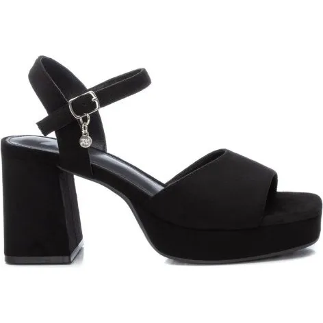 Xti Sandalia Negra con Tacón Ancho y Plataforma - Talla 37