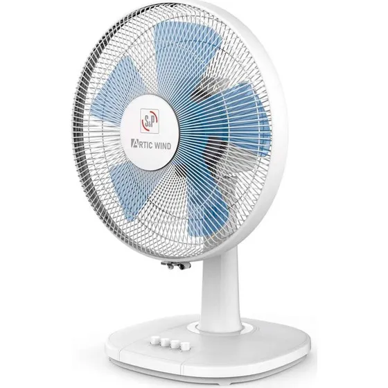Ventilador Sobremesa S&P Artic Wind 400 Blanco y Azul