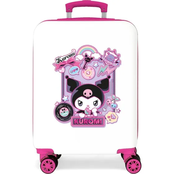 Trolley ABS Wonder Kuromi Blanco-Fucsia 55cm