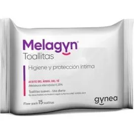 Melagyn Higiene Íntima Toallitas con Aceite de Árbol de Té, 15u