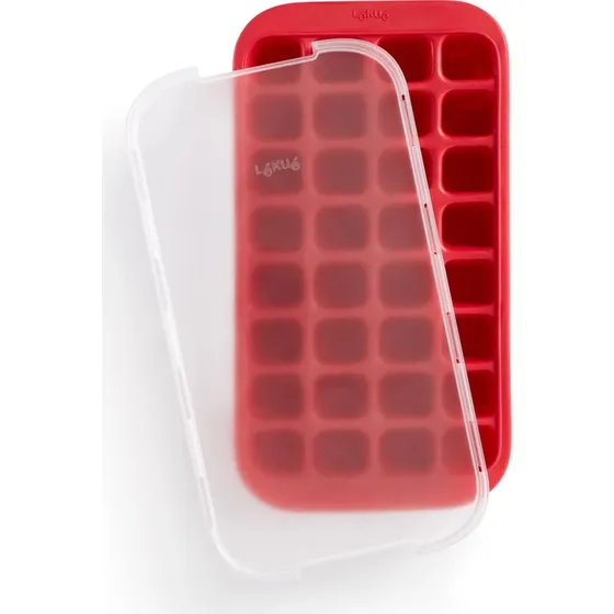 Lékué Cubitera de silicona con tapa, color rojo