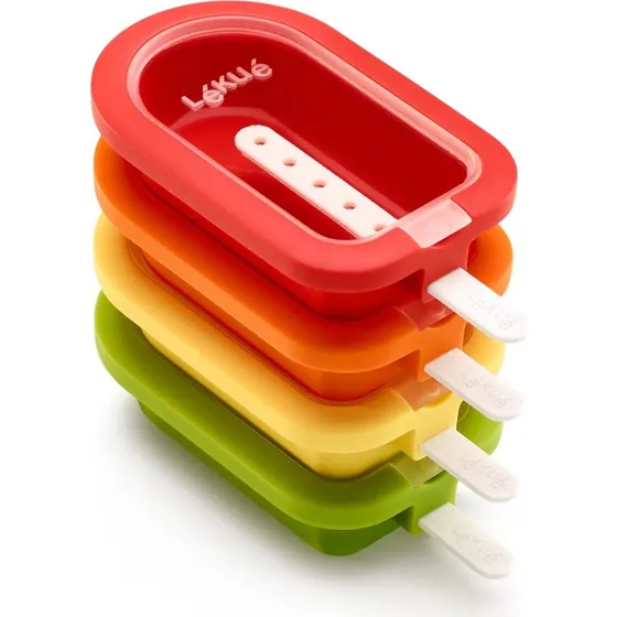 Lékué Kit de 4 moldes de helado apilables mini