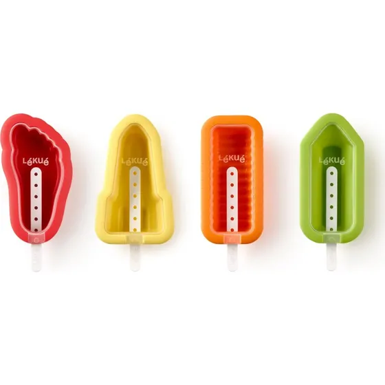 Lékué Set de 4 Moldes de Silicona para Helados - Iconos