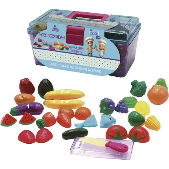 TACHAN Maletn Alimentos Cortar 33 Piezas + Tabla