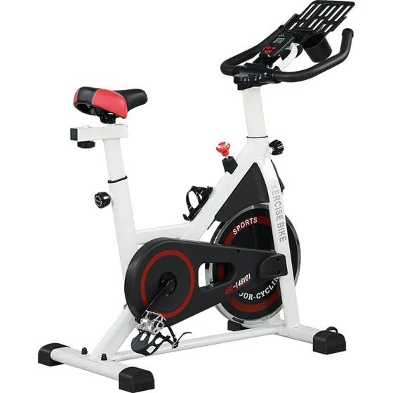 HOMCOM Bicicleta Esttica 8 kg Blanco