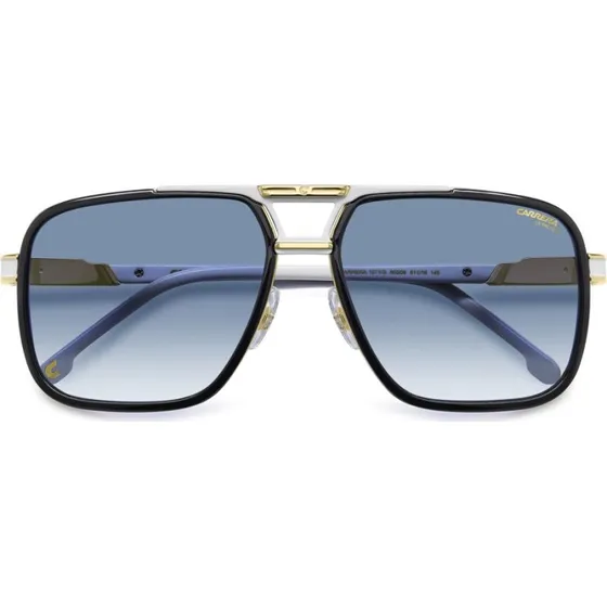 Carrera 1071/S Gafas de Sol Piloto Hombre Negro con Lentes Azules