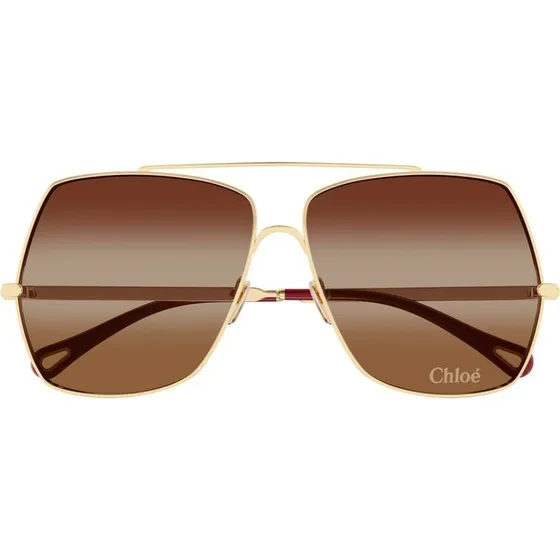 Chloé Aly CH0278S Gafas de Sol Oversize Oro y Marrón 62mm