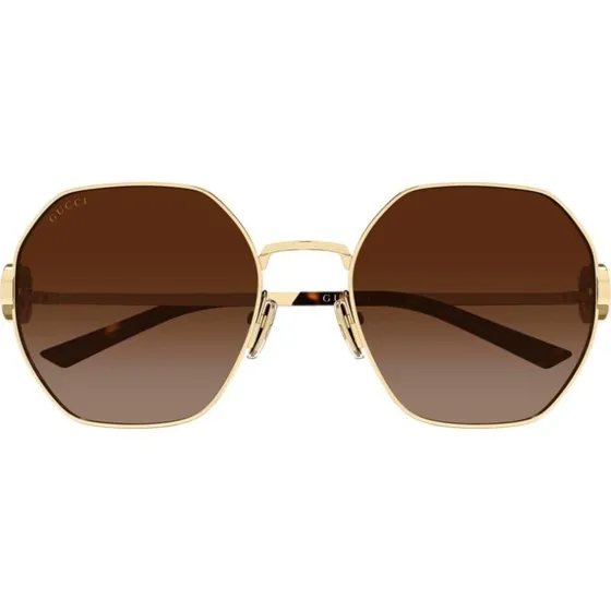 Gucci Gafas de Sol GG2046S Oro Geométricas Marrón 58mm