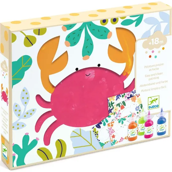 Djeco Actividades c/ líneas - Jardín (pintura de dedos reutilizable)