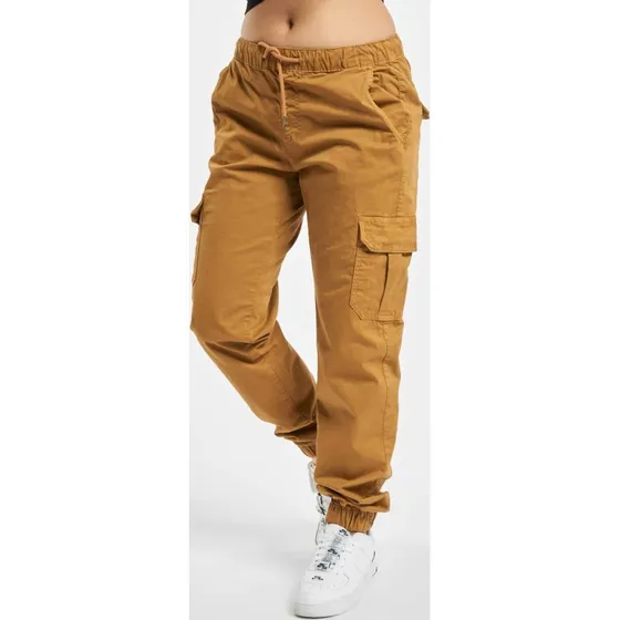 Urban Classics Pantalón Cargo de Cintura Alta para Mujer - Marrón