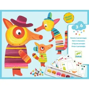 Djeco La familia del Zorro - Kit de pintura y montaje