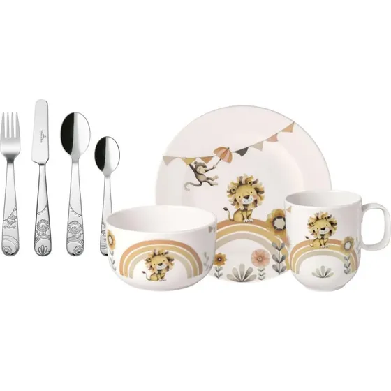 Villeroy & Boch Juego de Vajilla Infantil Roar Like A Lion Beige - 7 Piezas