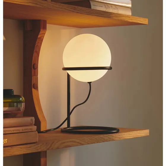 Nordlux Wilson Lmpara de Mesa Metal Negro Cristal Opal