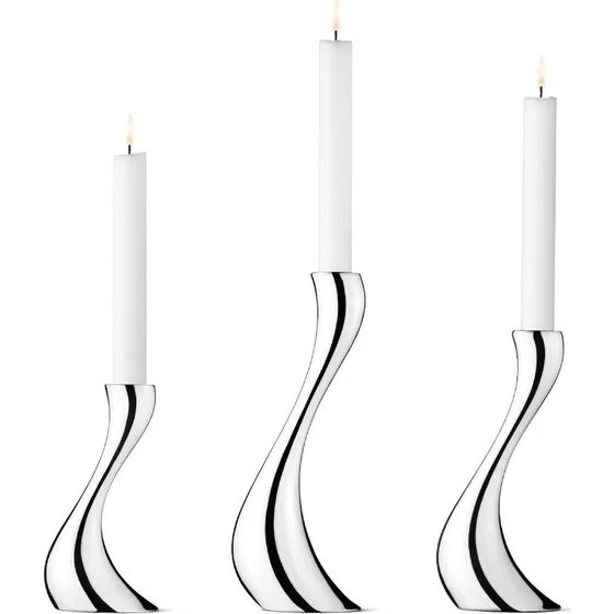 Georg Jensen Cobra Candelabros Set 3 Acero Pulido