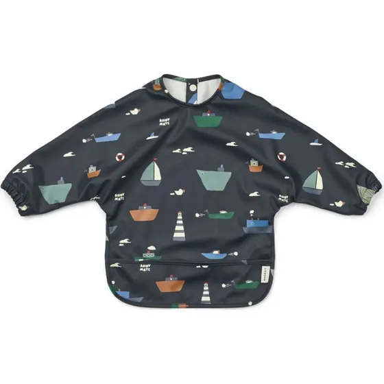 Liewood Merle Babero con Mangas Sailing/Classic Navy