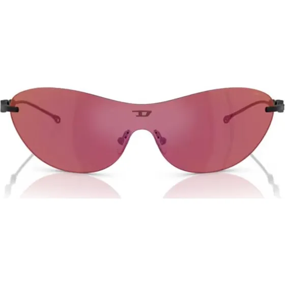 Diesel DL 1006 Gafas de Sol Unisex Ovaladas con Lente Espejo Roja