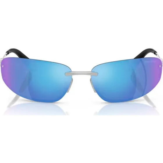 Miu Miu 0MU A50S Gafas de Sol Geométricas Plata y Azul