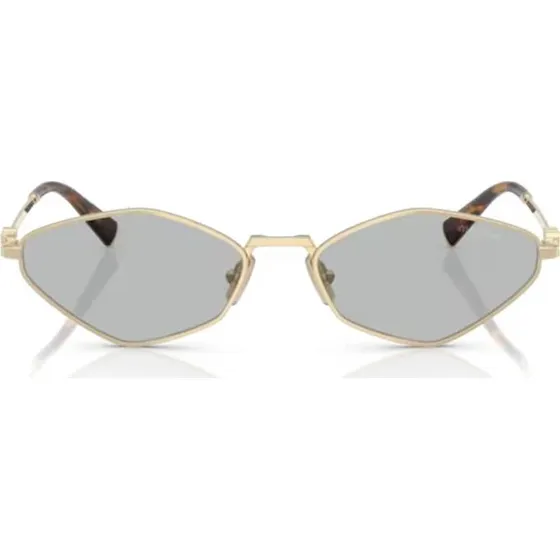 Miu Miu SMU 56ZS Gafas de Sol Geométricas en Oro y Gris