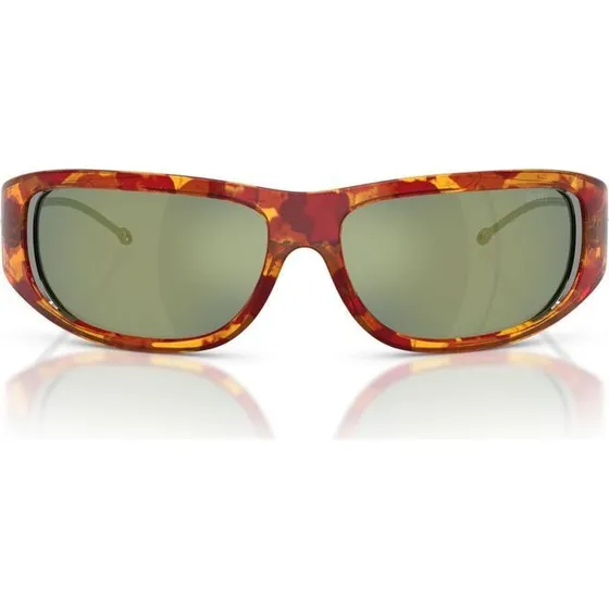 Diesel DL 3001 Gafas de Sol Unisex - Marco Rojo y Lentes Verdes