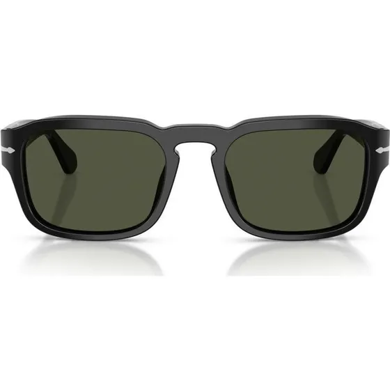 Persol PO 3386S Gafas de Sol Cuadradas de Acetato Negro y Lentes Grises