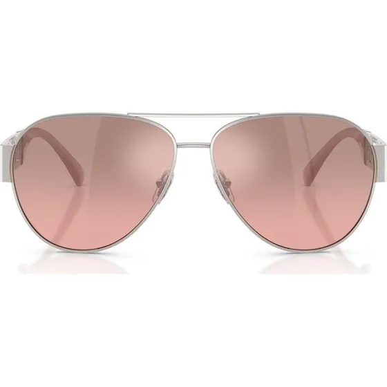 Versace Gafas de Sol VE 2289 Piloto Plata con Lentes Rosas