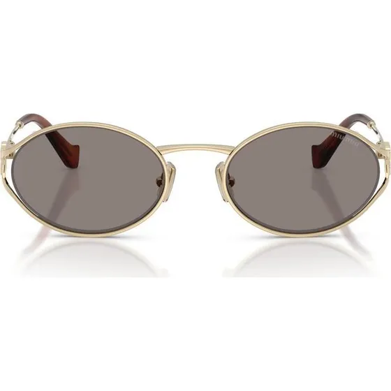 Miu Miu SMU 52YS Gafas de Sol Redondas Oro y Gris 54mm