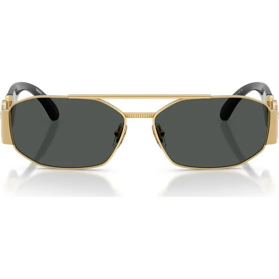 Versace Gafas de Sol VE 2287 Hombre Oro Geométrico Gris 58mm