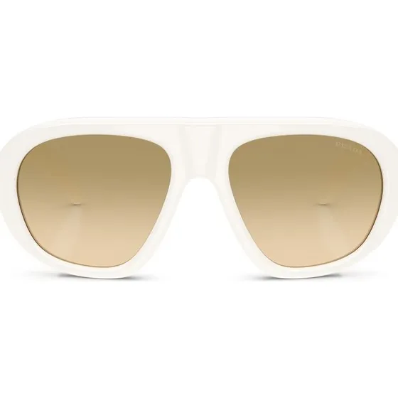 Prada Gafas de Sol PR C05S Mujer - Montura Blanca y Lente Amarilla