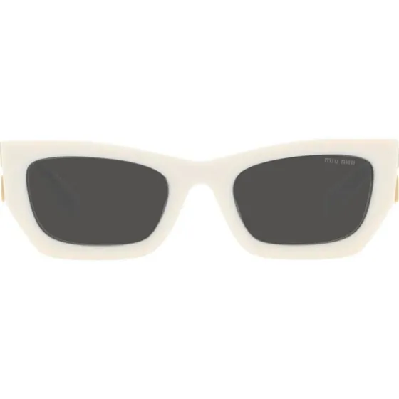 Miu Miu SMU 09WS Gafas de Sol Geométricas Blancas y Gris 53mm