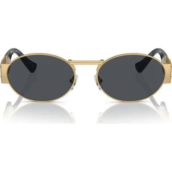 Versace VE2264 Gafas de Sol Redondas de Acero Oro y Gris