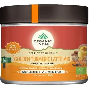 Organic India Cúrcuma Latte Ecológica con Curcuminoides, 100 g