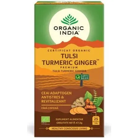 Organic India Infusión Tulsi Turmeric Ginger - 25 Bolsitas