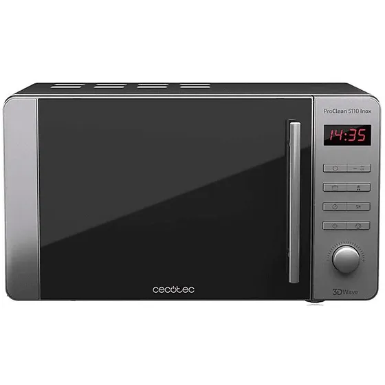 Microondas Cecotec ProClean 5110 con Grill, 800W, 20L, Inox
