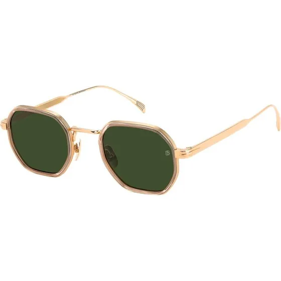David Beckham DB 1097/S Gafas de Sol Geométricas de Titanio Oro y Verde
