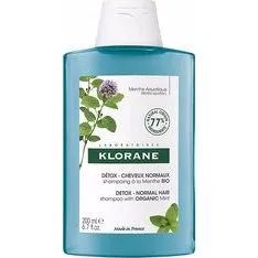 Klorane Detox Champú de Menta Ecológica para Cabello Normal, 200 ml