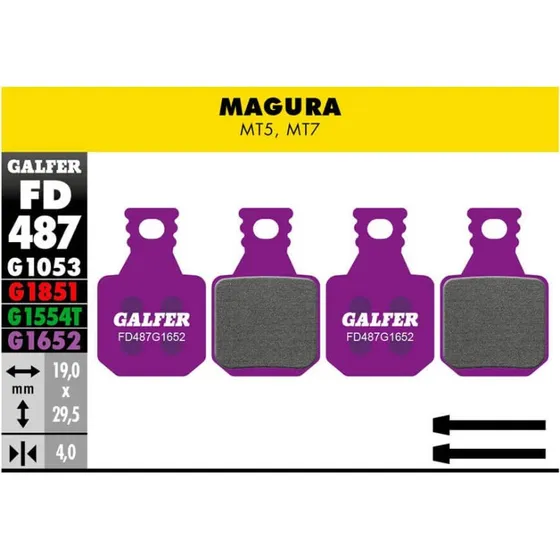 Pastillas de freno Galfer para E-Bike Magura MT5/MT7