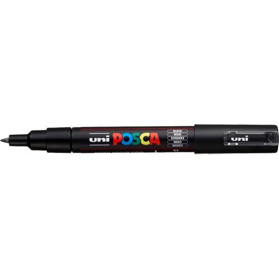 POSCA PC-1MC Rotulador Negro Punta Cónica 0,7-1 mm