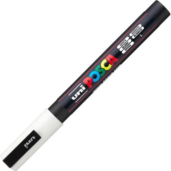 Posca PC-3M Marcador Acrílico Blanco Punta Fina 0,9-1,3mm
