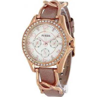 Reloj Fossil Riley ES3466 Mujer Oro Rosa Acero y Piel