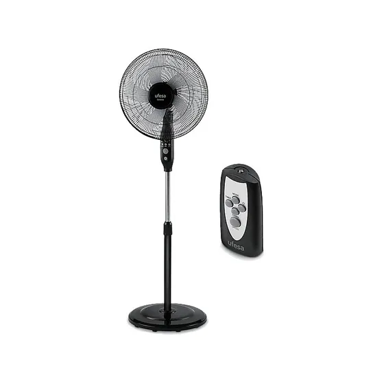 Ventilador de pie Ufesa DAKOTA, 50W, 3 Velocidades, Negro