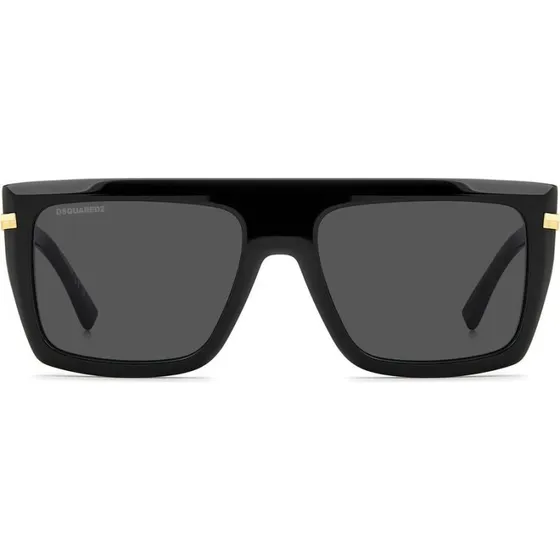Dsquared2 D2 0177/S Gafas de Sol Rectangulares para Hombre - Negro