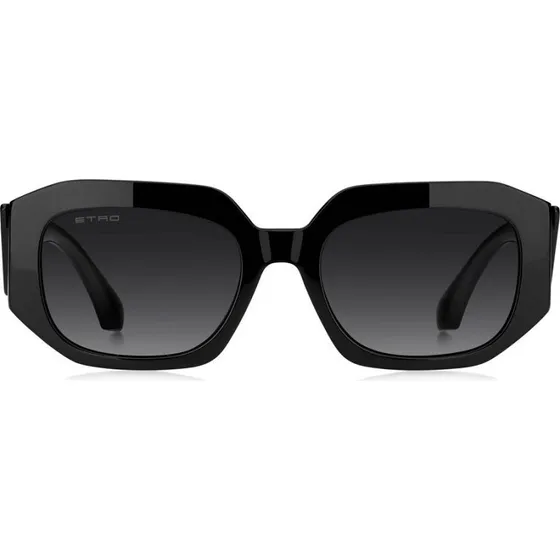 Etro 0123/S Gafas de Sol Geométricas para Mujer en Negro y Gris