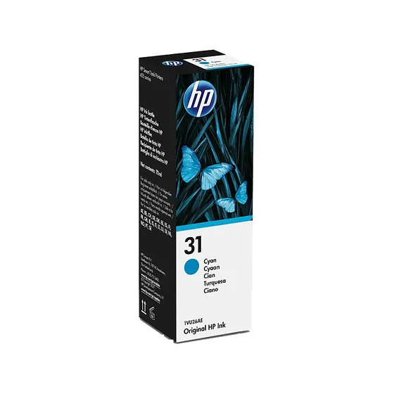 HP 31 Botella de Tinta Cian Original 70 ml (1VU26AE)