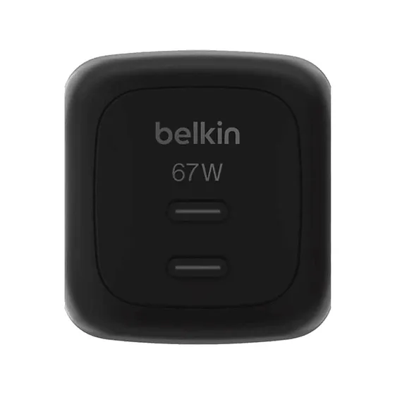 Belkin Cargador de Pared BoostCharge Pro 67W GaN 2x USB-C Negro