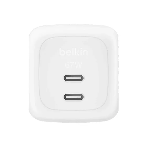 Belkin Cargador de Pared GaN 67W con 2x USB-C, Blanco