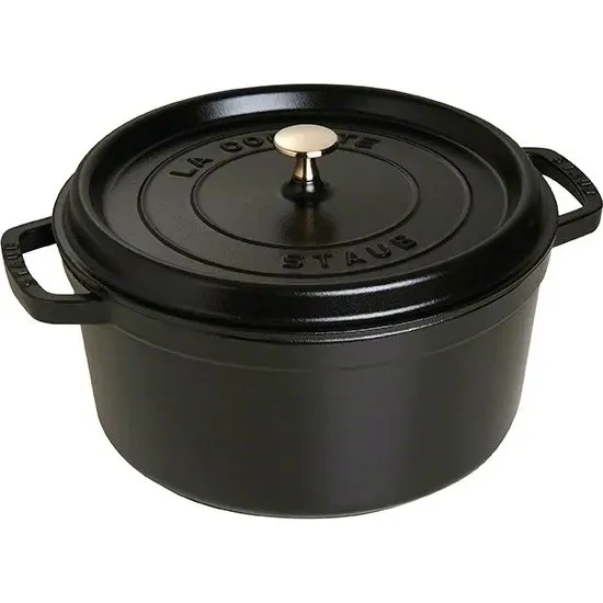 Staub La Cocotte Olla de Hierro Fundido 28 cm, 6.7L, Negro