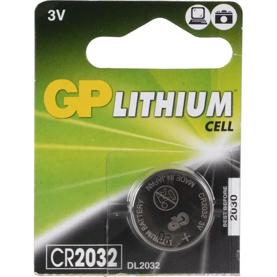 GP CR2032 3V 210 mAh, 20,0 x 3,2 mm, 5 unidades
